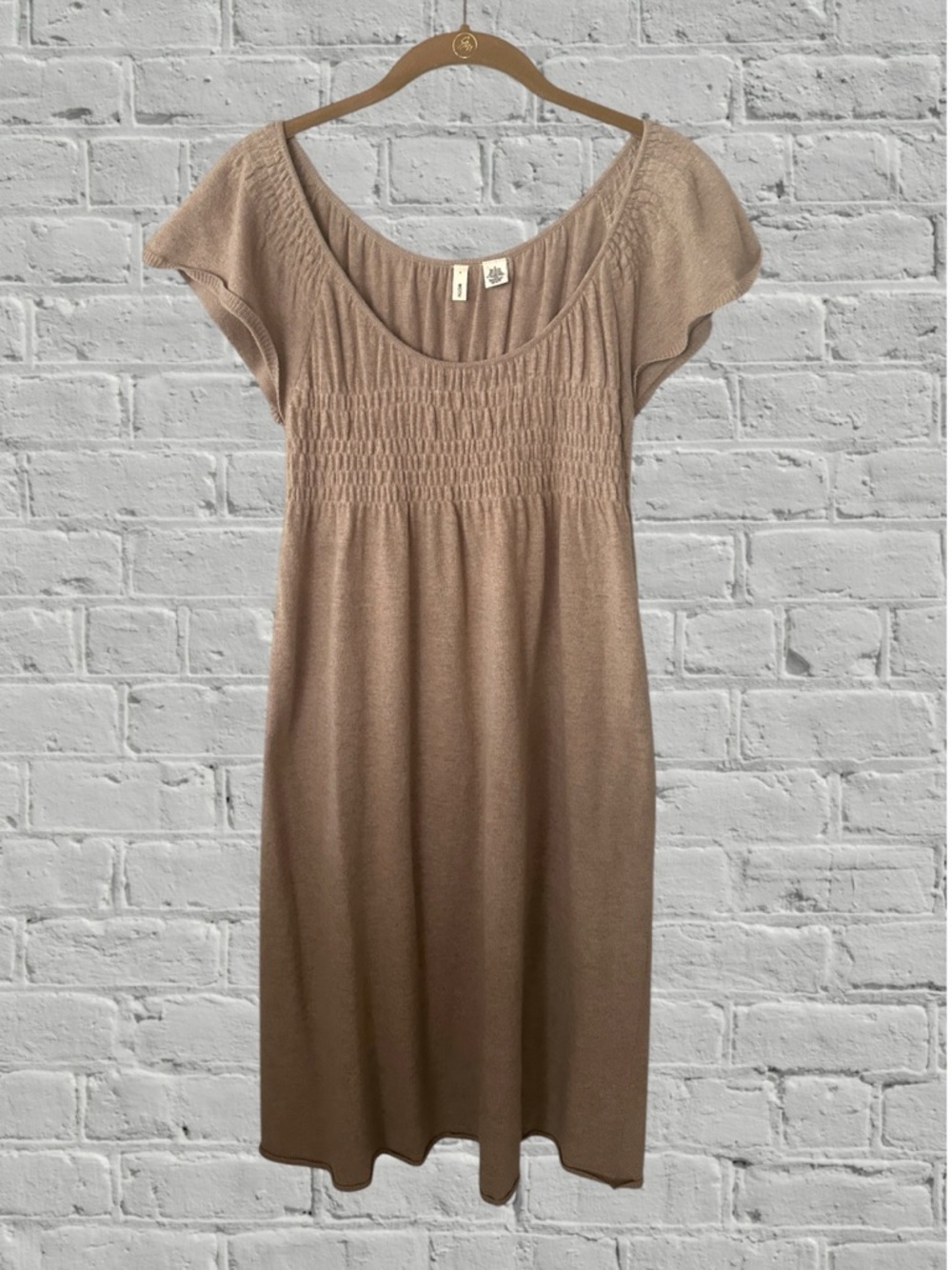Moth smocked knit dress small cashmere angora blend